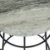 espidoo Round Side Table Modern Design: Marble Top & Metal