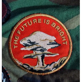 Unbranded The Future is Bright Nuclear Bomb Mushroom Cloud Embroidered Iron On Patch 3.25"