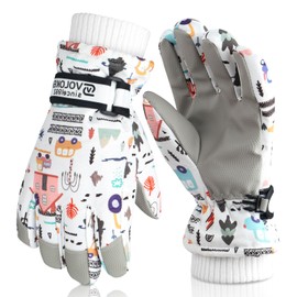 CLOPAE Children's Winter Gloves, Waterproof Warm Ski Gloves, Thermal Fleece Snow Cartoon Children's Gloves, Outdoor Cycling Gloves for 3-12 Children, Boys, Girls (M)