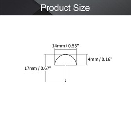 MroMax 0.55" Head Dia Iron Upholstery Nails Tacks Antique Metal Round Thumb Push Pins for Furniture Decoration Chair Hardware Cork Board Sofa Headboards Red Copper Tone 80Pcs