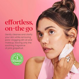  Burt’s Bees Pink Grapefruit Face Wipes, Hydrating Micellar Makeup Remover & Cleanser for All Skin Types, 30 Count (3-Pack) – Perfect Stocking Stuffer and Thanksgiving Skin Care Gift