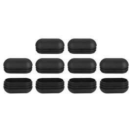 sourcing map Plastic Hole Plugs, 10Pcs 50x24mm Arch Pipe Tubing End Cap, Pipe Tube Insert Cap, Table Chair Leg Hole Covers for Table Chair Legs, Metal Tubing, Fences, Black