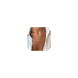 Lariat Gold Layered Necklace for Women Dainty Trendy Long Lariat Necklace Gold Y-shaped Chain Drop Necklace Jewelry for Women Gifts