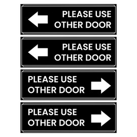 LIQWEI 4Pcs Please Use Other Door Sign, Self-Adhesive Uses Other Doors Sign, in Use Signs for Door Left Right Arrow Entrance Signs for Home, Office, Business, School, Store, Restaurant