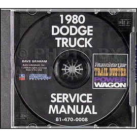 1980 CD Dodge 150-400 Pickup Truck Ramcharger Trail Duster Repair Shop Manual
