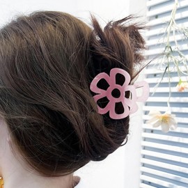 Flower Clips For Women,Jelly Hair Claw Clips | Artistic Floral Hair Barrettes, Non-slip Beach Hair Claw Fashionable For Women Girls