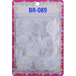 Tara Girls Self Hinge Plastic Flower Hair Barrettes 18 Pieces Selection (Clear)
