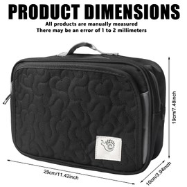 Pram Organiser, 29 x 19 x 10 cm Pram Bag with Adjustable Shoulder Straps and Non-Slip Velcro Fastening, Universal Buggy Bag, Large Capacity for Nappy, Toy, Baby Things