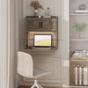 ARTETHYS Wall Mounted Desk with LED Light Farmhouse Multifunctional Fold