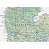 Tiger Moon Michigan State Map - 17.7 x 16.5 Inches,