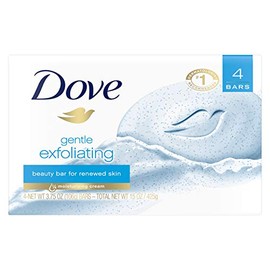 Dove Beauty Bar for Softer Skin Gentle Exfoliating More Moisturizing Than Bar Soap 3.75 oz 4 Bars