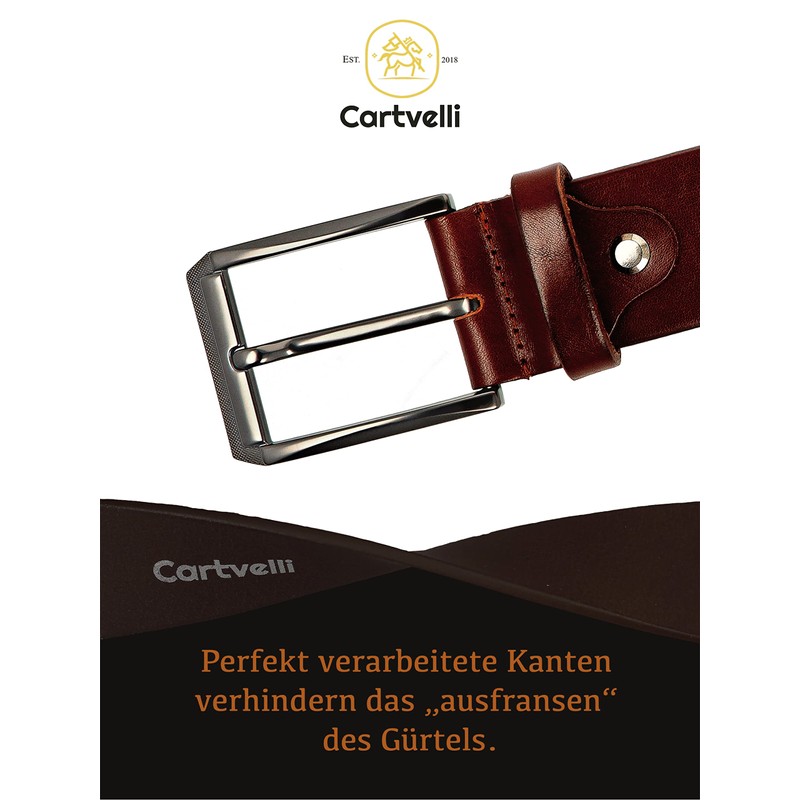 Cartvelli Premium Men's Leather Belt Made in Germany with Gift