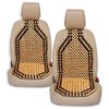 ZONETECH Wood Beaded Seat Cushion 2-Pack Premium Quality Car Massaging