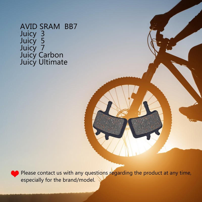 SOMMET 4 pairs Resin and Semi-Metallic Disc Brake Pads fit