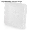 Tebery Set of 4 Square Embossed Ceramic Plate, 10 Inch