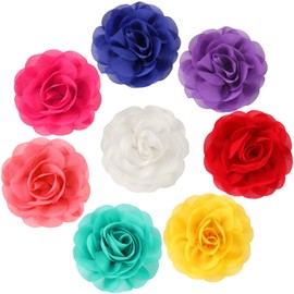 WILLBOND 8 Pieces Pet Collar Flowers Dog Charms Flower 8 cm Pet Flower Bow Tie for Cat Puppy Dog Collar Grooming Accessories (Assorted Color)