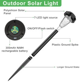 FIFlying 8 x 3000K Solar Lights for Outdoor Use