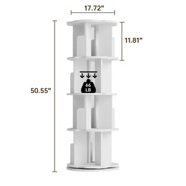Breezestival Rotating Bookshelf, 360° Rotating Bookcase for Kids, Cloud Shape & White Board Corner Bookcase for Bedroom, Living Room, Study Room