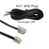 HUAZIZ Modular Cable, RJ11 to RJ11, Telephone Cable, RJ11 to