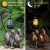Hnnpmm Laughing Dog Figurine with Solar-Powered LED Light 15.9 Inches