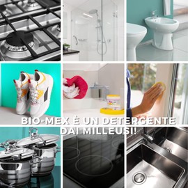 Bio-mex® Universal Biodegradable Cleaning Paste 550g with 2 Sponges - Cleansing Paste That Cleans, Degreases and Shines, Shines, Anti-Limescale with Drip