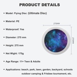 Uanvaha Galaxy Flying Discs Outer Space Starry Sky Universe Ultimate Disc Equipment 175g for Teens Adults Beginners and Advanced Players