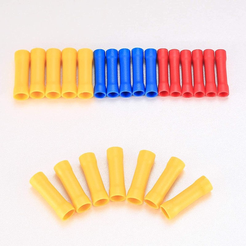 QOOSIKICC 150 Pcs Electrical Butt Connectors Kit, Butt Splice Crimp