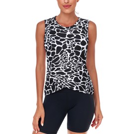 LURANEE Women's Workout Athletic Tank Tops Quick Dry Sun Protection Yoga Gym Crop Sleeveless Shirts