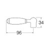 SANEI PR2102F-2-B Ceramic Lever, One-Touch Operation, Screw Stop, For Water,