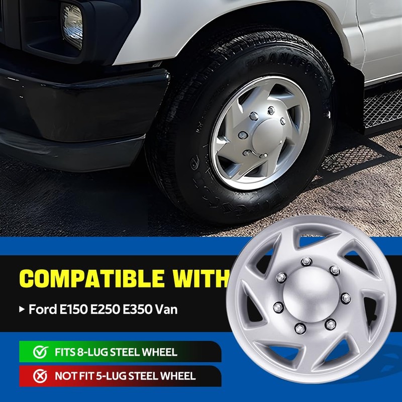 BARTOO 16" Hubcaps Wheel Covers Hubcap for Ford E150 E250