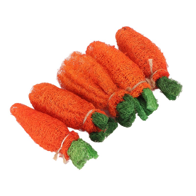 Rabbit Loofah Carrot Toys Natural Funny Teeth Grinding Bite Resistance