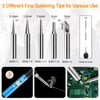 Soldering Iron Kit,60W Soldering-Iron Gun with Adjustable Temp 200-450°C and ON/Off Switch,5 Soldering Tips, Desoldering Pump, Solder Wire,2 in 1 Wire Stripper Cutter, Soldering Iron Stand, Tool Case