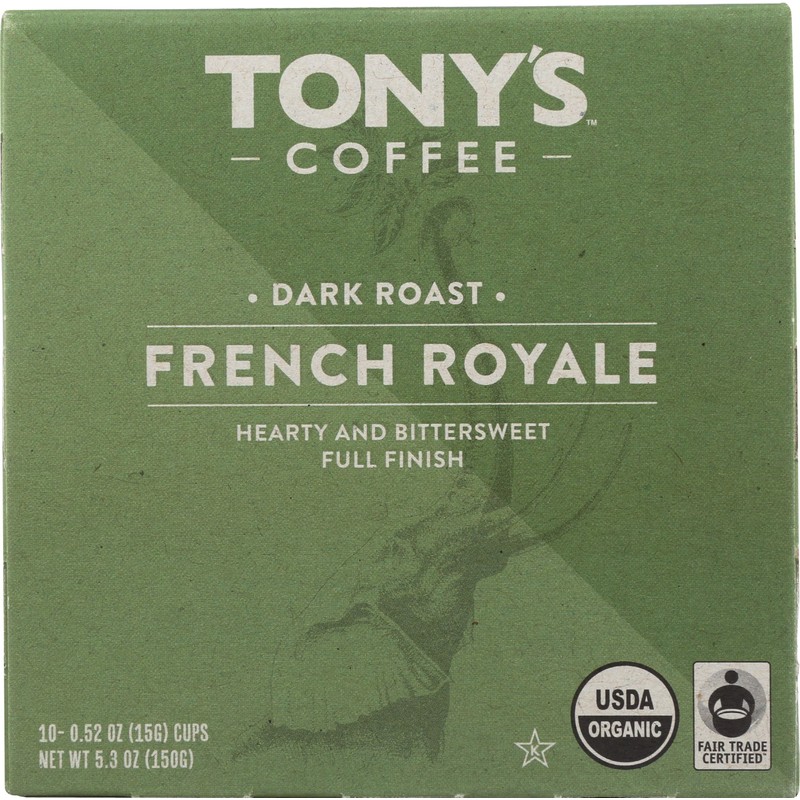 Tony's Coffee French Royale Dark Roast Coffee Single Serve Capsules,