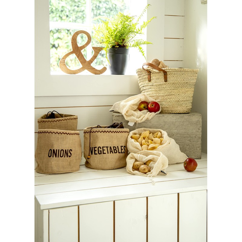 Natural Elements Onion Bag with Blackout Lining, Hessian, Brown, 20