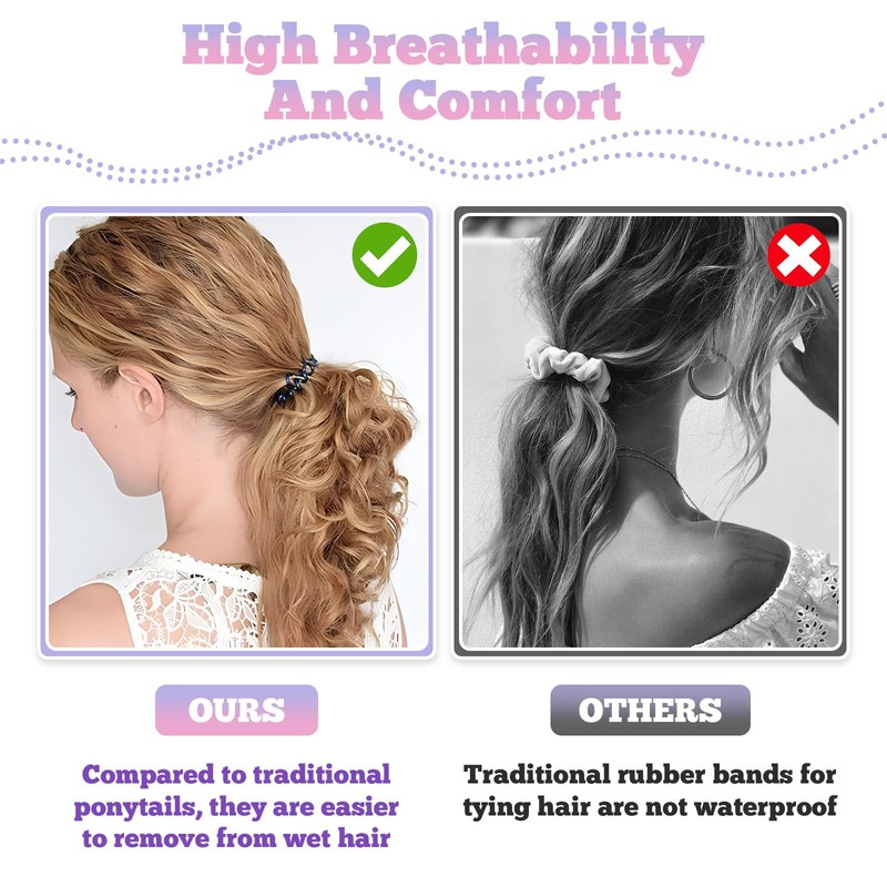 Women's Spiral Hair Bobbles Pack of 10 Traceless Telephone Cable