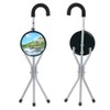Iron Portable Folding Walking Stick Seat Tripod Travel Chair Stool