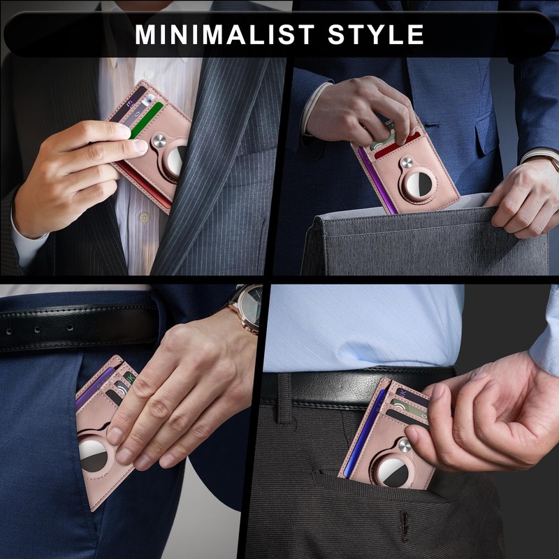 Hawanik Slim Minimalist Front Pocket Air Tag Wallet, RFID Blocking