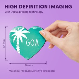 1x Heart MDF Magnet 6cm - Goa India Indian Palm Trees Holiday - Fridge Locker Office Whiteboard Toolbox #58123