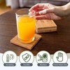 BambooMN Heavy Duty 100% Eco-Friendly Natural Bamboo Coasters - 3.75"