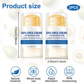 KHDULQ Pack of 2 Hydrating and Anti-Cracking Foot Cream, Moisturising and Anti-Crack Foot Cream, Urea Foot Cream 60% Urea Cream Foot Care Cream Relieves Extreme Dryness and Cracking of the Feet