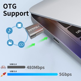 TRANLIKS USB to USB C Adapter, OTG Adapter from USB 3.0 Female to USB C Male for Fast Charging and High-Speed Data Transfer - Pack of 3, Grey