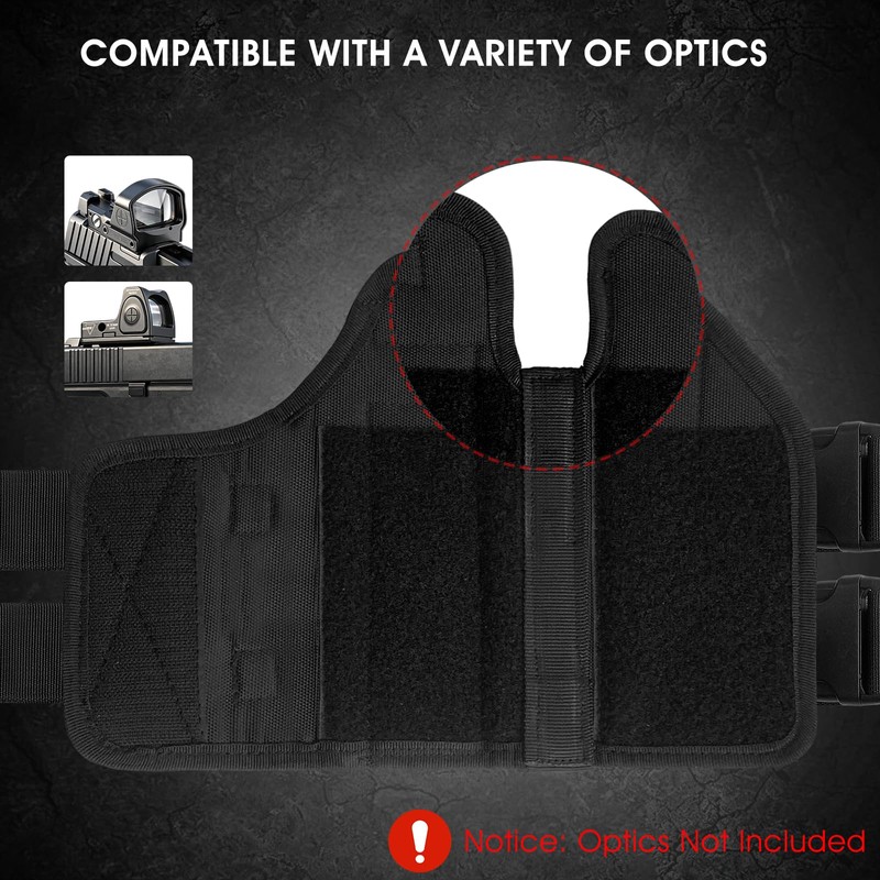 Drop Leg Holster, Tactical Thigh Holster Compatible with Optic/Light/Laser