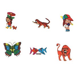 Girl Themed Tattoos (12 Tattoos, 6 Styles; 1.5" Each)