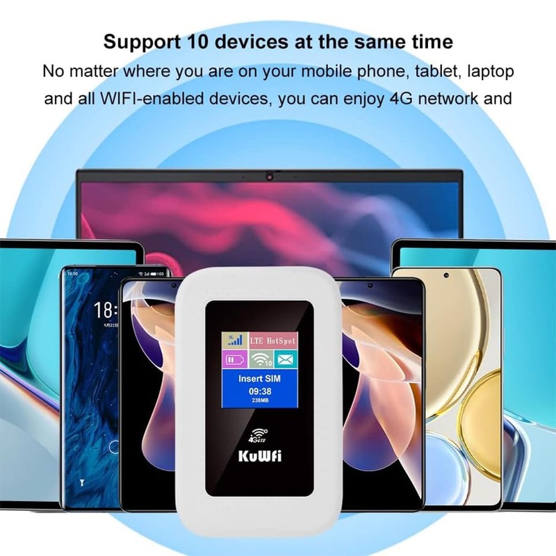 KuWFi 4G Mobile Portable WiFi 4G Wireless Router 150Mbps Hotspot