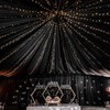4 Panel Black Ceiling Drapes - Premium Polyester Wedding Arch