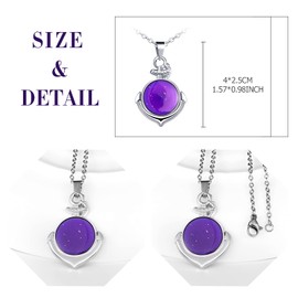 Feilok Women's Necklace Stainless Steel with Pendant Temperature Change Colour for Her Wife Girlfriend Birthday, Metal