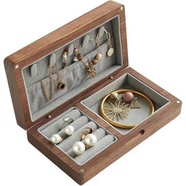 Joyero De Madera Vintage, Organizador De Recuerdos Decorativo para Anillos, Pendientes, Collares Y Pulseras.