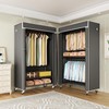 FUTASSI Black Clothing Rack with Dark Gray Cover, P1C Rolling