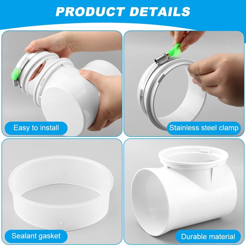 Dryer Vent Connector Kit for 4 Inch Dryer Hose in