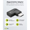 Goobay 45402 USB-C to USB-C Adapter, Right-Angled, 90°, Black